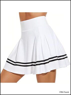 Pleated Tennis Skirt Built-in Shorts High Rise Athletic Skort Pockets